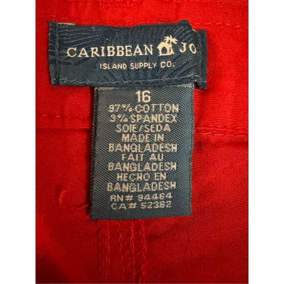 CARIBBEAN JOE SIZE 16 RED SHORTS - Picture 5 of 7